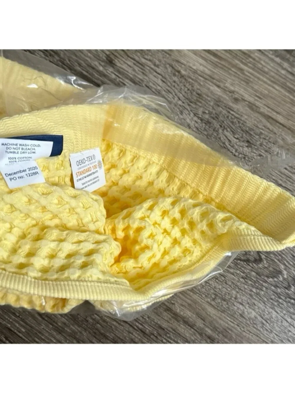 Brooklinen Waffle Washcloth Set 2 Cotton Towels Popcorn yellow color 13”